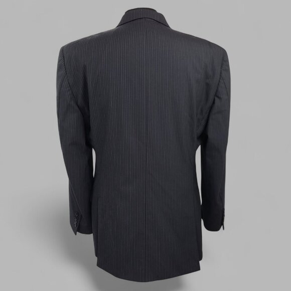 Brooks Brothers 346 Black Striped 2-Piece Suit 43R- Pants W46xL28 - Picture 8 of 16